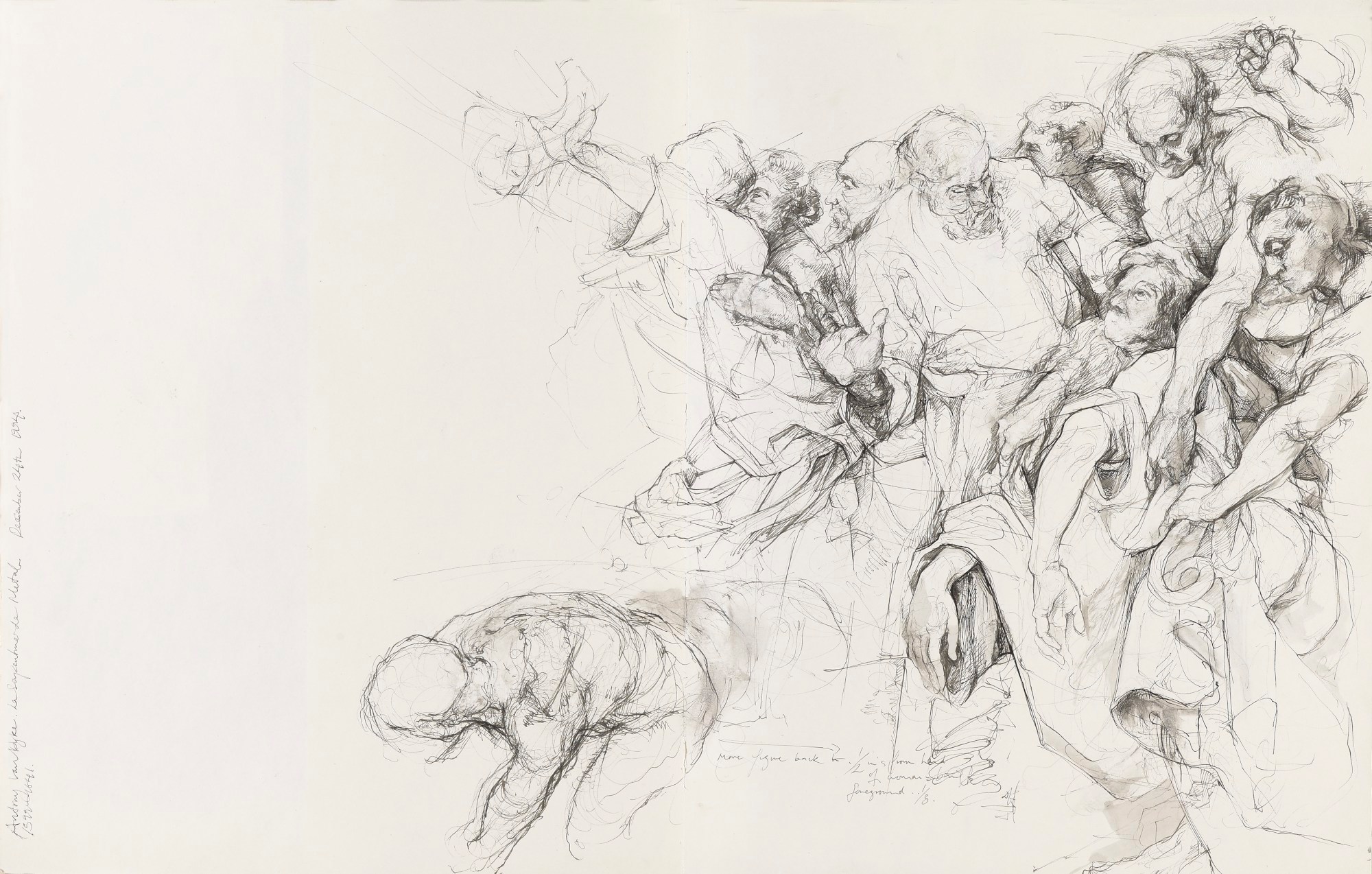 BStudy after Anthony van Dyck's 'The Brazen Serpent', 24 December 1994roken colors