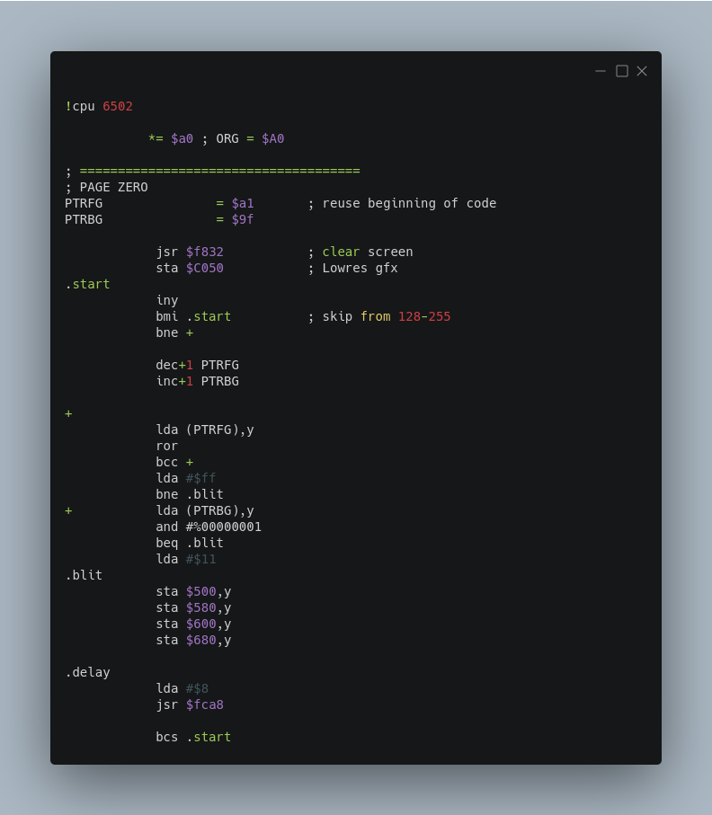 Apple II scrolling code