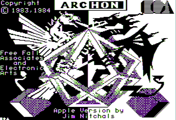 Archon game screen Apple II