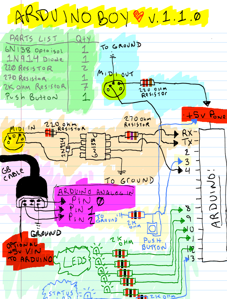 Arduinoboy v1.1.0 circuit